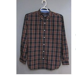 Chaps Easy Care Black Red Blue Check Shirt Size L